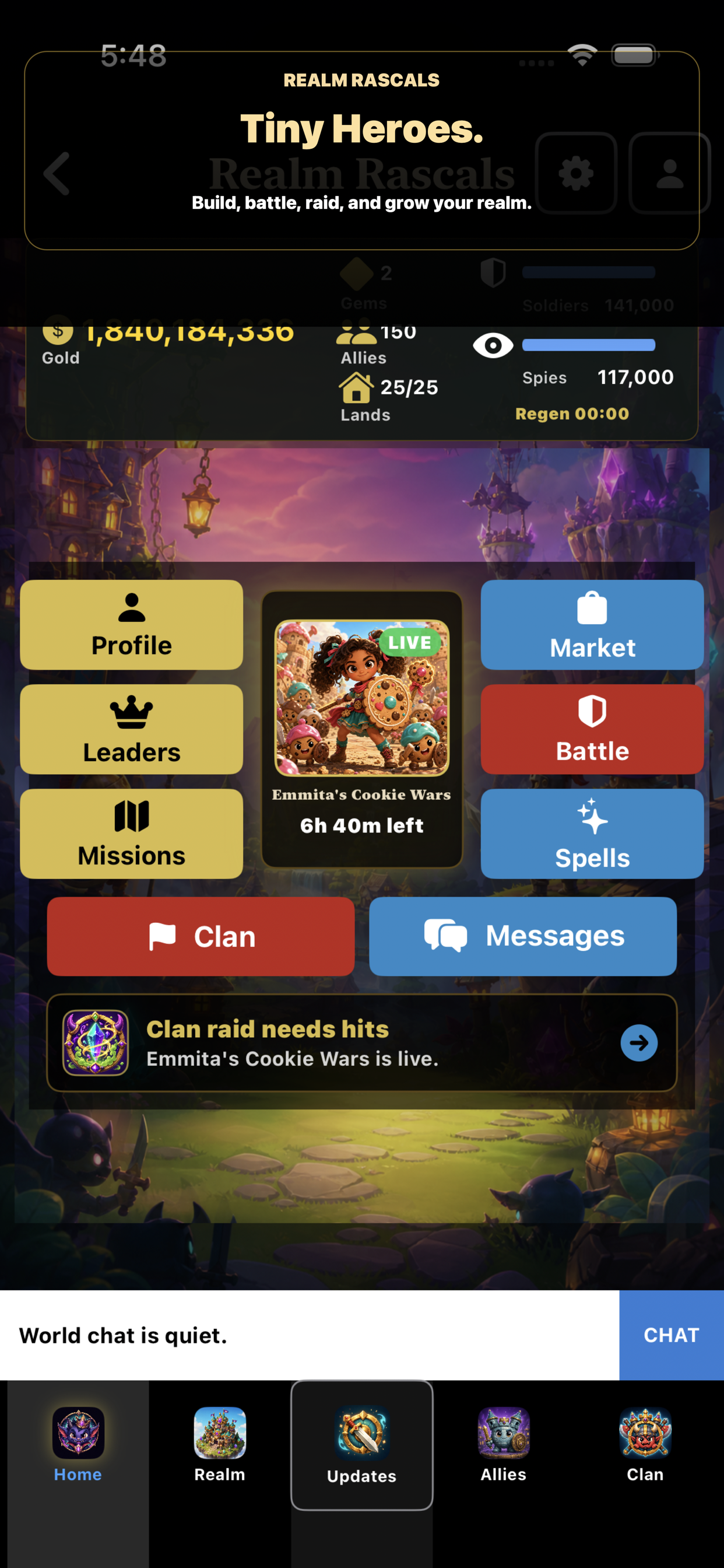 Realm Rascals home screen