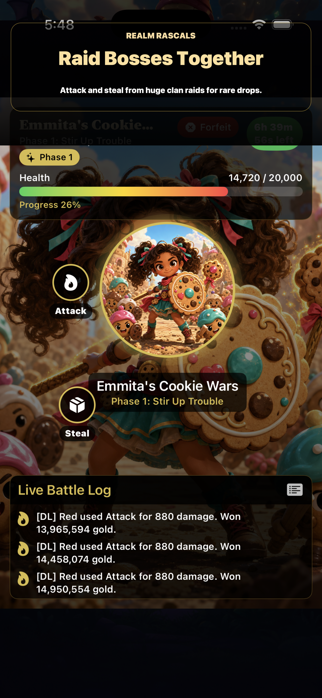Realm Rascals raid screen